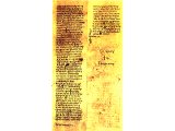 The last page of the Codex Sinaiticus, one of the earliest manuscripts of the Greek Bible. 4th century AD.